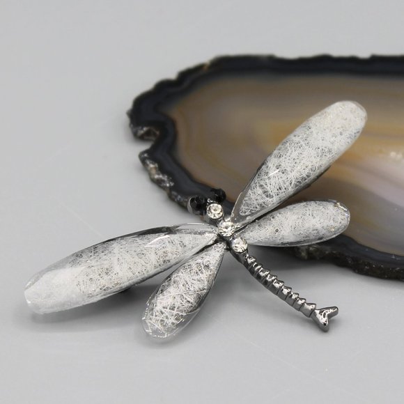 Jewelry - Dragonfly symbol of change gray pin brooch